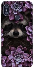 Чехол для Xiaomi Redmi Note 5 Pro PandaPrint Енот в цветах цветы