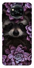 Чехол для Xiaomi Poco X3 NFC PandaPrint Енот в цветах цветы