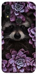 Чохол для Xiaomi Redmi 7 PandaPrint Єнот в кольорах квіти