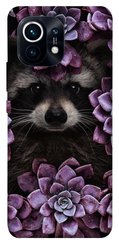 Чехол для Xiaomi Mi 11 PandaPrint Енот в цветах цветы