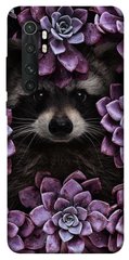 Чехол для Xiaomi Mi Note 10 Lite PandaPrint Енот в цветах цветы