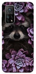 Чехол для Xiaomi Mi 10T Pro PandaPrint Енот в цветах цветы