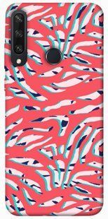 Чехол для Huawei Y6p PandaPrint Red Zebra print паттерн