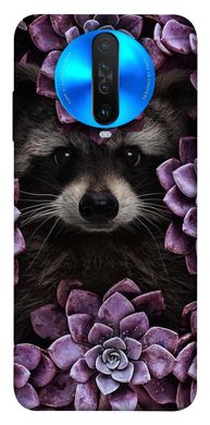 Чехол для Xiaomi Redmi K30 PandaPrint Енот в цветах цветы