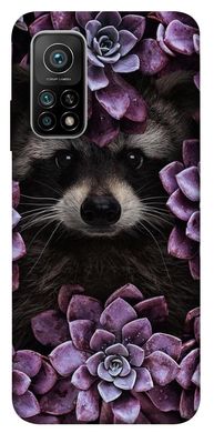 Чехол для Xiaomi Mi 10T PandaPrint Енот в цветах для цветы