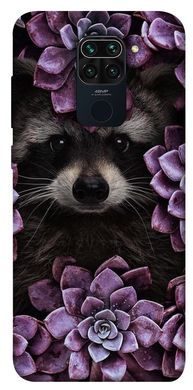 Чохол для Xiaomi Redmi Note 9 / Redmi 10X PandaPrint Єнот в кольорах квіти