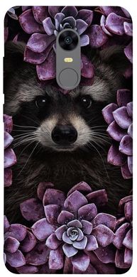 Чехол для Xiaomi Redmi 5 Plus PandaPrint Енот в цветах цветы
