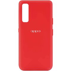 Чехол для Oppo Reno 3 Pro Silicone Full с закрытым низом и микрофиброй Красный / Red