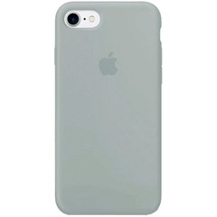 Чохол silicone case for iPhone 7/8 з мікрофіброю і закритим низом Сірий / Mist Blue