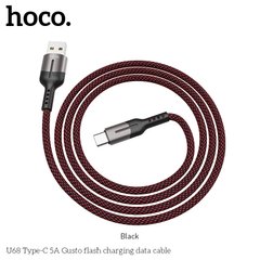 Кабель HOCO Type-C USB Gusto U68 |1.2m, 5A| Black, Black