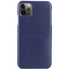 Кожаная накладка G-Case Cardcool Series для Apple iPhone 12 / 12 Pro (6.1") (Синий)
