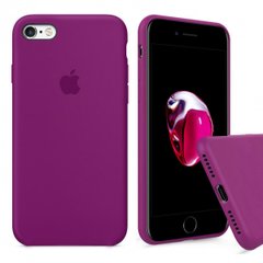 Чехол silicone case for iPhone 6/6s с микрофиброй и закрытым низом Dragon Fruit / Малиновый