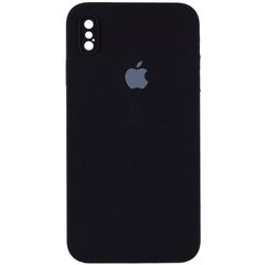 Чохол Для Apple iPhone XS Max Silicone Full camera / закритий низ + захист камери (Чорний / Black) квадратні борти
