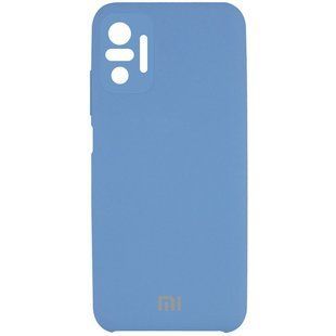 Чехол для Xiaomi Redmi Note 10 Pro Silicone Full camera (AAA) защита камеры Синий / Denim Blue