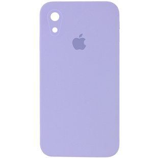 Чехол для Apple iPhone XR (6.1"") Silicone Case Full Camera закрытый низ + защита камеры Сиреневый / Dasheen квадратные борты