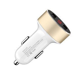 Адаптер автомобильный Hoco with display Z26 |2USB, 2.1A| white