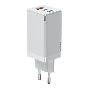 Адаптер сетевой BASEUS GaN2 Pro Quick Charger |1USB/2Type-C, QC/PD, 5A, 65W| (CCGAN2P-B02)	white