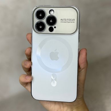 Чехол для iPhone 11 Pro Max Стеклянный матовый + стекло на камеру Camera Lens Glass matte case with Magsafe White