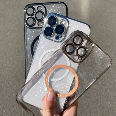 Чехол с блестками для Iphone 11 Brilliant Magsafe Case + защита камеры Silver