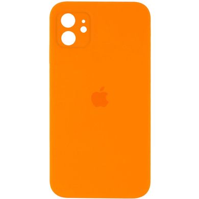 Чехол для iPhone 11 Silicone Full camera оранжевый / Bright Orange / закрытый низ + защита камеры