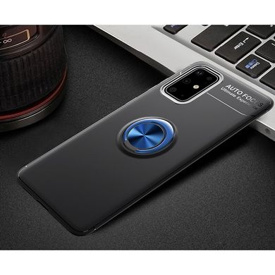 TPU чехол Deen ColorRing под магнитный держатель (opp) для Samsung Galaxy A51 (Черный / Синий)