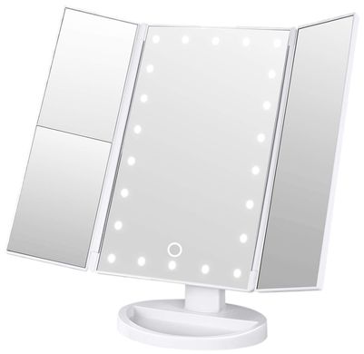 Багатофункціональний Дзеркало для макіяжу з LED підсвічуванням прямокутне потрійне