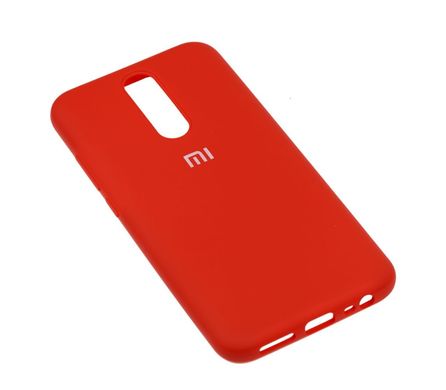 Чехол для Xiaomi Redmi 8 Silicone Full красный с закрытым низом и микрофиброй