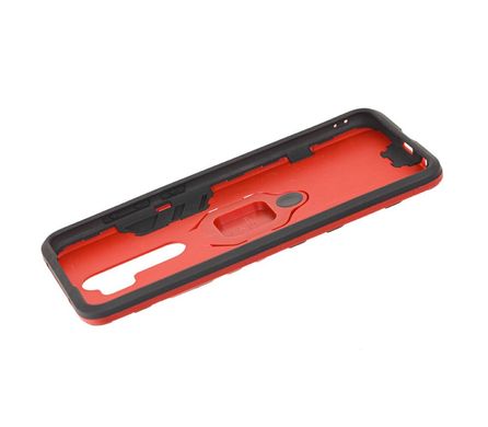 Чехол противоударный для Xiaomi Redmi Note 8 Pro Transformer Ring ударопрочный противоударный, бронированный красный