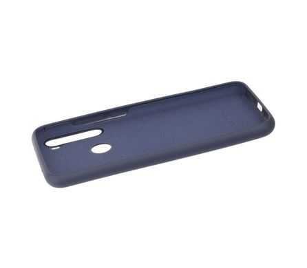 Чехол для Xiaomi Redmi Note 8 Silicone Full темно-синий с закрытым низом и микрофиброй