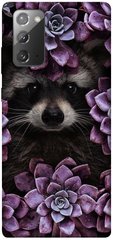 Чехол для Samsung Galaxy Note 20 PandaPrint Енот в цветах цветы