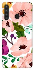 Чехол для Samsung Galaxy A21 PandaPrint Акварельные цветы цветы