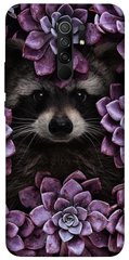 Чохол для Xiaomi Redmi 9 PandaPrint Єнот в кольорах квіти