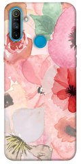 Чехол для Realme C3 PandaPrint Акварельные цветы 3 цветы