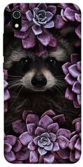 Чехол для Xiaomi Redmi 7A PandaPrint Енот в цветах цветы