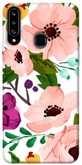 Чехол для Samsung Galaxy A20s PandaPrint Акварельные цветы цветы