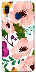 Чехол для Samsung Galaxy A20 / A30 PandaPrint Акварельные цветы цветы