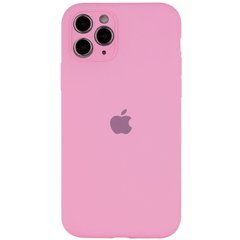 Чехол для Apple iPhone 12 Pro Silicone Full camera закрытый низ + защита камеры / Розовый / Light pink
