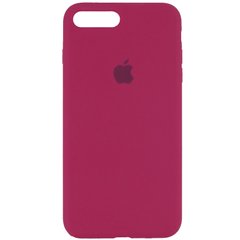 Чохол для Apple iPhone 7 plus / 8 plus Silicone Case Full з мікрофіброю і закритим низом (5.5 "") Червоний / Rose Red