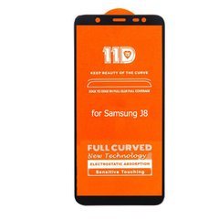 5D + (11d) скло для Samsung Galaxy J8 2018 Black Повний клей, Черный