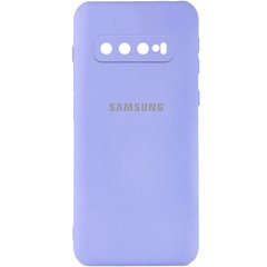 Чехол для Samsung Galaxy S10 Silicone Full camera закрытый низ + защита камеры Сиреневый / Dasheen