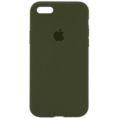 Чохол silicone case for iPhone 7/8 з мікрофіброю і закритим низом Зелений / Dark Olive