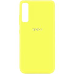 Чехол для Oppo Reno 3 Pro Silicone Full с закрытым низом и микрофиброй Желтый / Flash