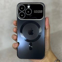Чехол для iPhone 11 Pro Max Стеклянный матовый + стекло на камеру Camera Lens Glass matte case with Magsafe Black