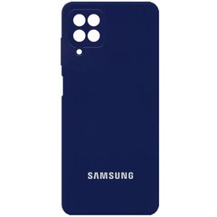 Чохол для Samsung Galaxy A22 4G/M32 Silicone Full camera закритий низ + захист камери Темно-синій / Midnight blue