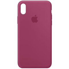 Чехол silicone case for iPhone XS Max с микрофиброй и закрытым низом Pomegranate