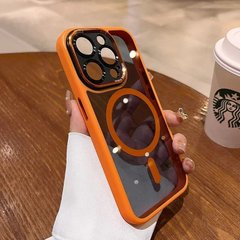 Чехол для iPhone 14 Pro Max Premium acrylic case Затемненная стенка Orange