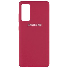 Чехол для Samsung Galaxy S20 FE Silicone Full (Красный / Rose Red) c закрытым низом и микрофиброю
