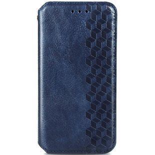 Кожаный чехол книжка GETMAN Cubic (PU) для Samsung Galaxy A55 Синий