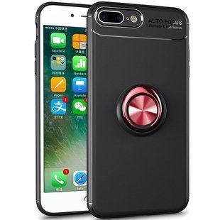 TPU чохол Deen ColorRing під магнітний тримач (opp) для Apple iPhone 7 plus / 8 plus (5.5"") Чорний / Червоний