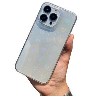 Чохол для iPhone 14 Hologram case Hearts